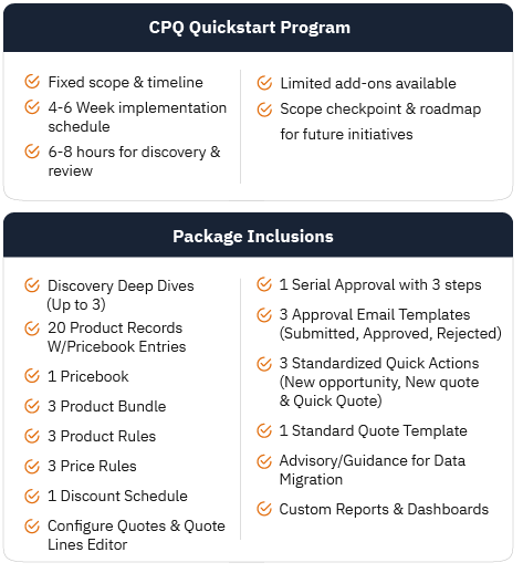 CPQ Quickstart Package